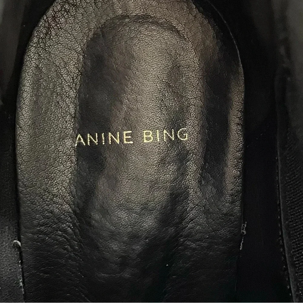 Anine Bing Stevie Black Croc Leather Booties size 39